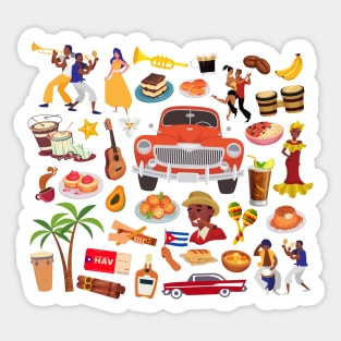 Cuba Icons Sticker